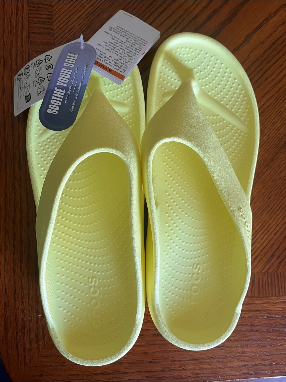 CROCS Bright Yellow Flip Flop Sandals